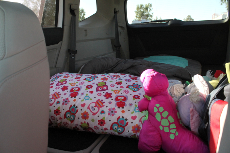 Sleeping space with the back two rows down.